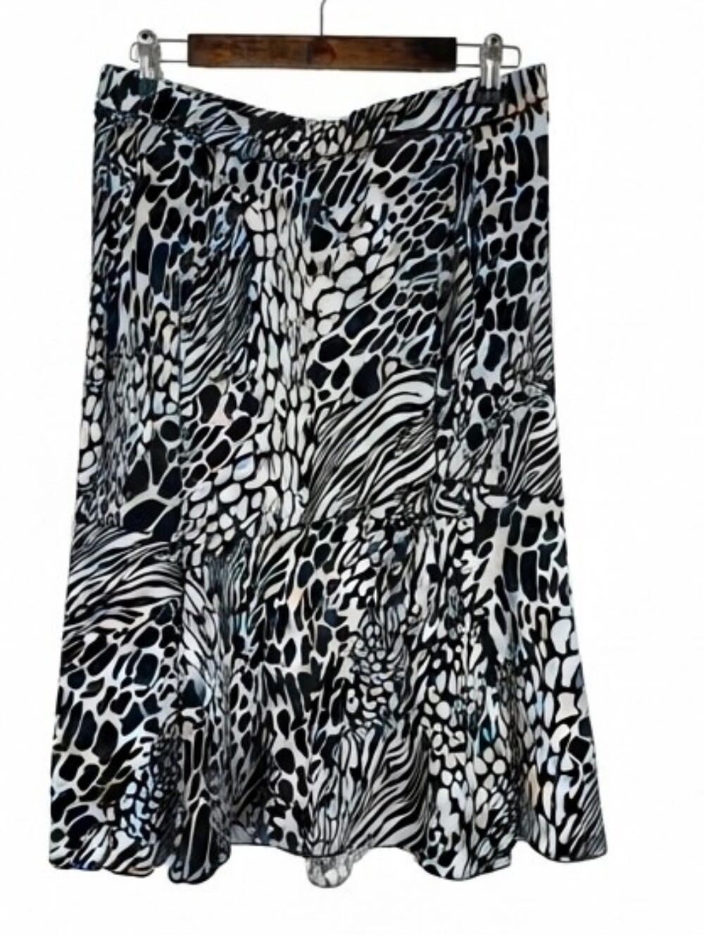 Worthington Black & White Abstract Animal Print Skirt